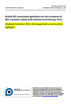British HIV Association guidelines for the treatment of HIV-1-positive adults with antiretroviral therapy, 2013